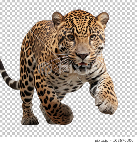 a jaguar in a jump isolated a jaguar in a jump isolated 108676300