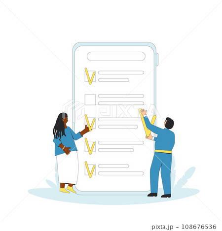 Survey on phone. Online test. 108676536