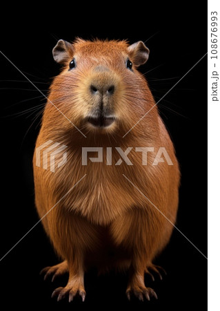 Portrait of a happy capybara 108676993