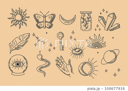 Set of vector linear mystical elements Set of vector linear mystical elements 108677938