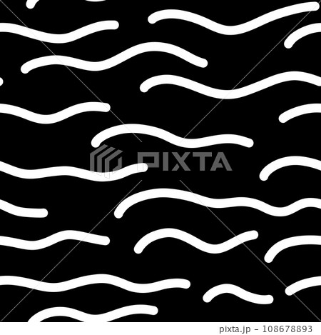 Seamless Wave Pattern. Hand Drawn Water Sea Modern Background. Seamless Wave Pattern. Hand Drawn Water Sea Modern Background. 108678893