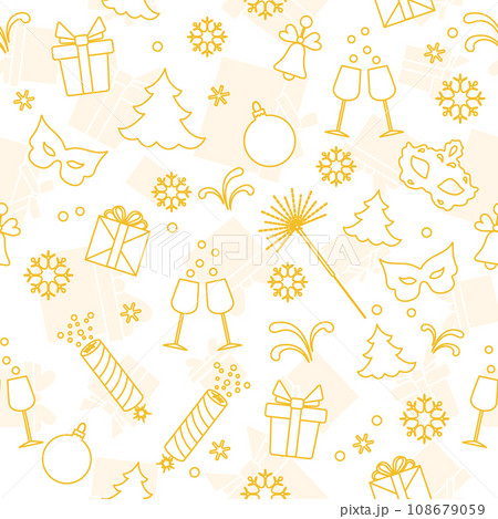 Pattern New year Merry Christmas tree Holiday Gift Pattern New year Merry Christmas tree Holiday Gift 108679059