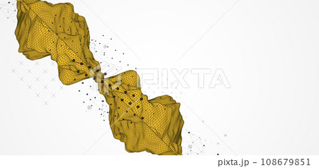 Trendy abstract wireframe background. Modern science or technology art elements. Surface illustration. Vector. Trendy abstract wireframe background. Modern science or technology art elements. Surface illustration. Vector. 108679851