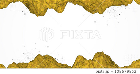 Trendy abstract wireframe background. Modern science or technology art elements. Surface illustration. Vector. 108679852