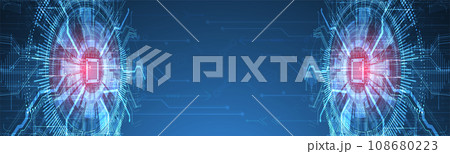 Abstract background on technological and scientific topics. CPU concept. Vector 108680223