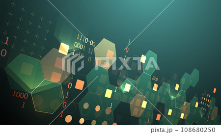 Geometric abstract background with hexagons. Science and technology. Vector Geometric abstract background with hexagons. Science and technology. Vector 108680250
