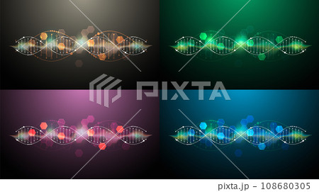 Science template, wallpaper or banner with a DNA molecules. 108680305