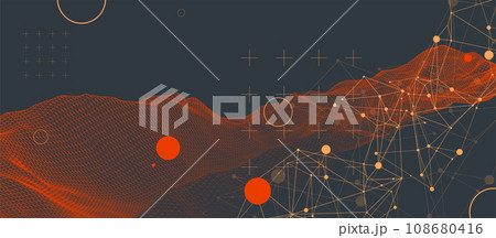 Wireframe background with plexus effect. Futuristic illustration. Wireframe background with plexus effect. Futuristic illustration. 108680416