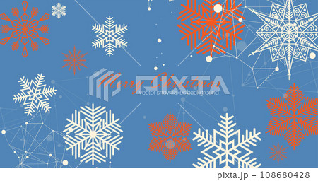 Festive Christmas background design. Different types of snowflakes. 108680428