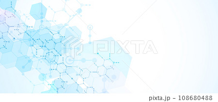 Modern science or technology abstract background using hexagonal shapes. 108680488
