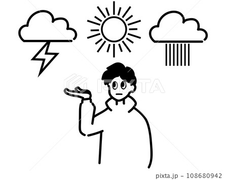 天気を予想する男性 108680942