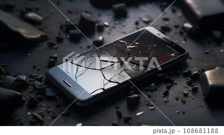 壊れたスマホ 108681188
