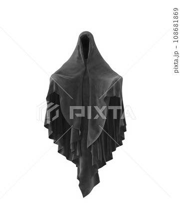 Halloween scary ghost dementor character isolated on white background. 108681869