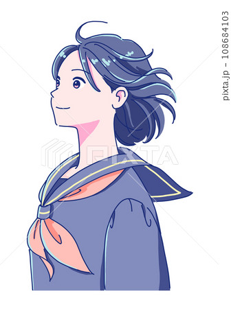 やる気に満ちた女子生徒の横顔 108684103