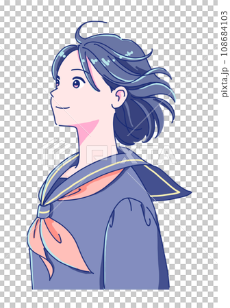 やる気に満ちた女子生徒の横顔 108684103