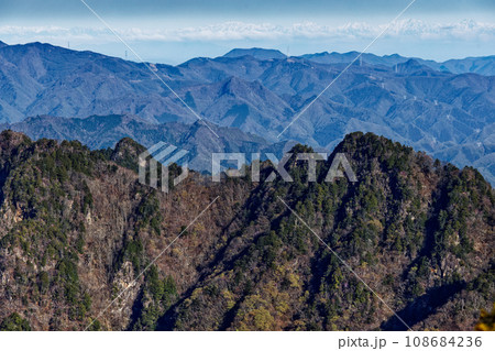 早春の両神山さんちょうから遠望する北アルプスの山並み 早春の両神山さんちょうから遠望する北アルプスの山並み 108684236