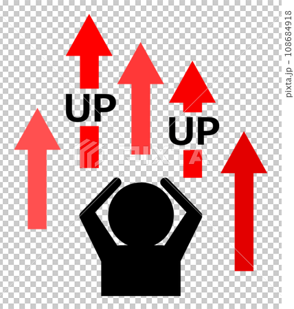 Illustration of a person who is in trouble due to rapid rise in height 108684918