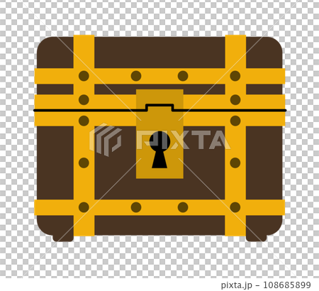 存放金銀黃金和寶藏的堅固寶箱的插圖 108685899