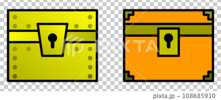 存放金銀黃金和寶藏的堅固寶箱的插圖 108685910