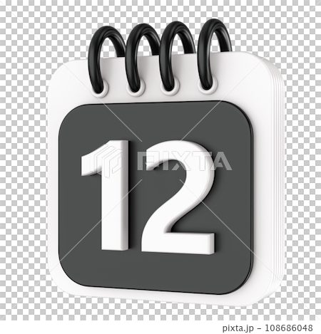 icon calendar 3d render Number 3D Render 108686048