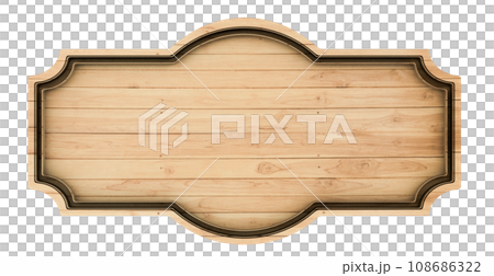 wooden sign isolated on white background 108686322