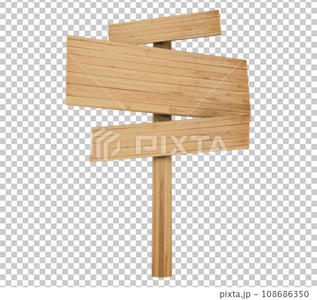 wooden sign isolated on white background 108686350