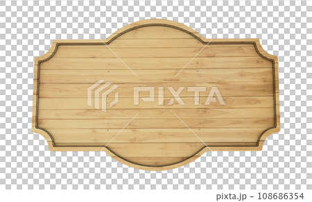 wooden sign isolated on white background 108686354