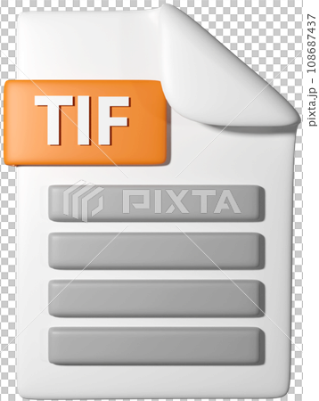 3D icon illustration of '.tif file icon' 108687437