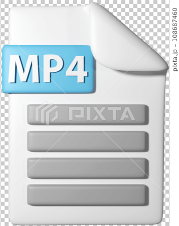 3D icon illustration of '.Mp4 file icon' 3D icon illustration of '.Mp4 file icon' 108687460