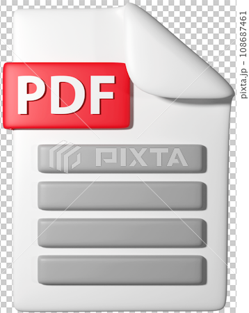 3D icon illustration of '.pdf file icon' 3D icon illustration of '.pdf file icon' 108687461