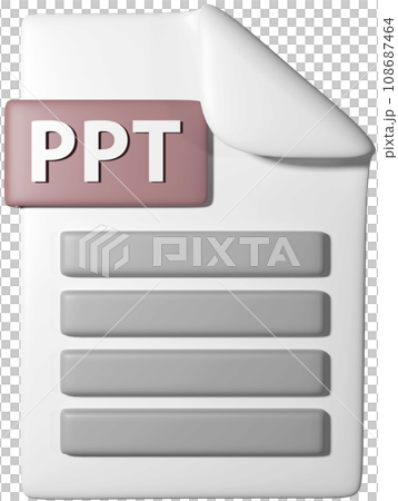 3D icon illustration of '.PPT file icon' 3D icon illustration of '.PPT file icon' 108687464