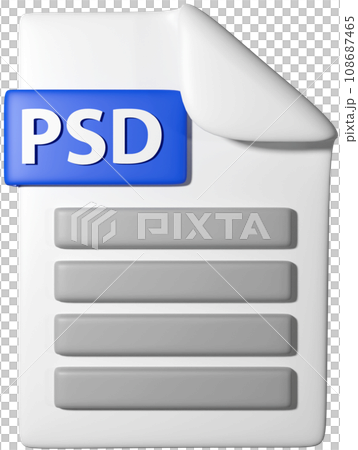 3D icon illustration of '.psd file icon' 3D icon illustration of '.psd file icon' 108687465