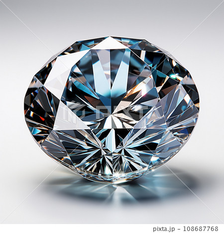 Round Brilliant Diamond Radiates with Multi-faceted Sparkle and Clarity. AI generation Round Brilliant Diamond Radiates with Multi-faceted Sparkle and Clarity. AI generation 108687768