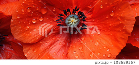 Macro capture of a poppy flower. AI Generativeのイラスト素材 [108689367] - PIXTA