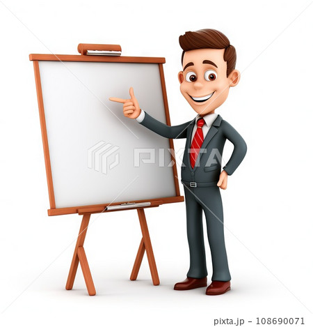 Teacher at the Board, clip art, white background illustration in cartoon style for creating 108690071