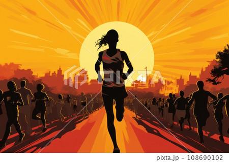 marathon poster design abstract background 108690102