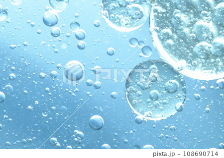 Water bubble texture on blue background 108690714