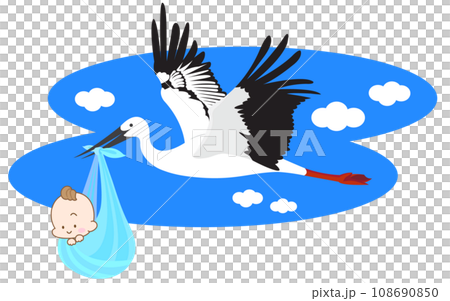 嬰兒和鸛(藍天) 嬰兒和鸛(藍天) 108690850