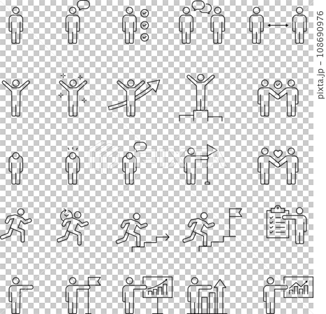 各種姿勢和圖示的線條畫象形圖集 各種姿勢和圖示的線條畫象形圖集 108690976