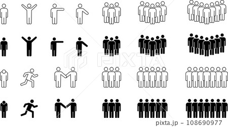 人物のピクトグラムセット 人物のピクトグラムセット 108690977