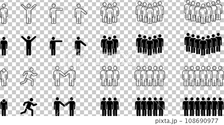 人物のピクトグラムセット 人物のピクトグラムセット 108690977