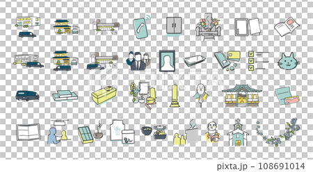 與葬禮插畫素材相關的粗圖示集 與葬禮插畫素材相關的粗圖示集 108691014