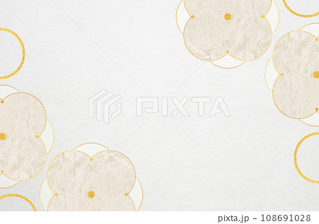 和モダンな花柄の和紙_花のイラストフレーム背景 108691028