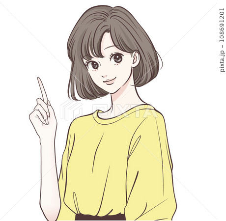 女の人の絵 説明をする女性のイラスト のイラスト素材 [108691201] - PIXTA