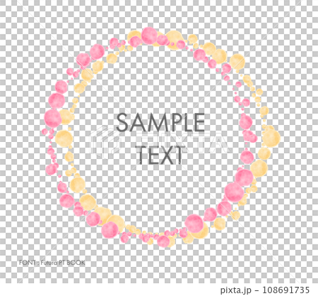 明るい水彩のフレーム　輪　丸い　飾り　ベクター 108691735