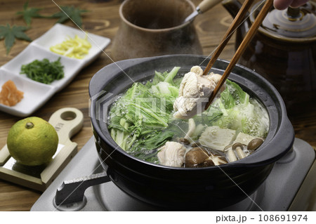 冬の味覚 鶏の水炊き 鍋料理 冬の味覚 鶏の水炊き 鍋料理 108691974