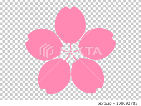 櫻花花朵圖示粉紅標準櫻花花瓣圖示素材 108692785