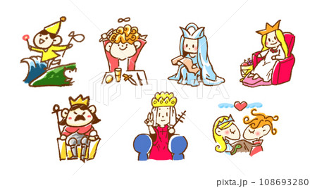 かわいいポップなタロットカードのスートのイラスト かわいいポップなタロットカードのスートのイラスト 108693280