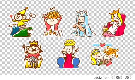 かわいいポップなタロットカードのスートのイラスト かわいいポップなタロットカードのスートのイラスト 108693280