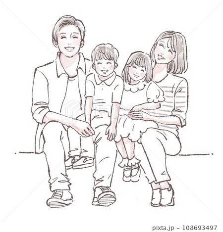 幸せな家族のイラスト素材 幸せな家族のイラスト素材 108693497